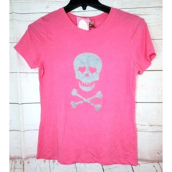 Tamara Boston Skull Heart Pink XL T Shirt - Picture 1 of 6